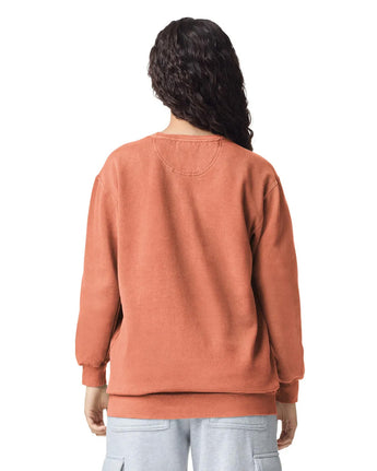 Pretreated Comfort Colors 1566 Adult Crewneck Sweatshirt - Terracotta - Back
