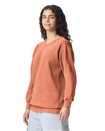 Pretreated Comfort Colors 1566 Adult Crewneck Sweatshirt - Terracotta - Side