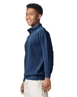 Pretreated Comfort Colors 1580 Adult 1/4 Zip Sweatshirt - True Navy - Side