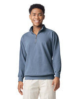 Pretreated Comfort Colors 1580 Adult 1/4 Zip Sweatshirt - Blue Jean