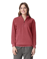 Pretreated Comfort Colors 1580 Adult 1/4 Zip Sweatshirt - Crimson