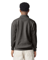 Pretreated Comfort Colors 1580 Adult 1/4 Zip Sweatshirt - Pepper - Back