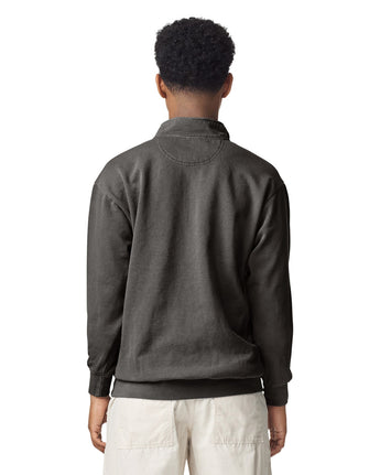 Pretreated Comfort Colors 1580 Adult 1/4 Zip Sweatshirt - Pepper - Back