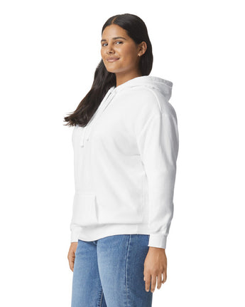 Pretreated Comfort Colors 1567 Adult Hooded Sweatshirt - White - Side