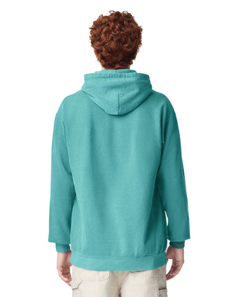 Pretreated Comfort Colors 1567 Adult Hooded Sweatshirt - Seafoam - Back