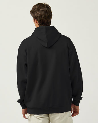 Pretreated Enza 30179 Adult Classic Fleece Hoodie - Black - Back