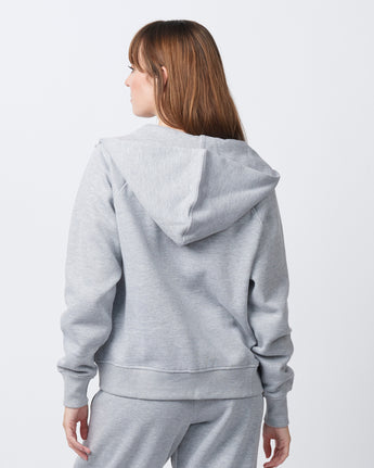 Pretreated Enza 30579 Ladies Relaxed Full Zip Hoodie - Athletic Heather - Back