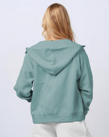 Pretreated Enza 30579 Ladies Relaxed Full Zip Hoodie - Sea Sage - Back