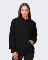 Pretreated Enza 31579 Ladies Relaxed Full Zip Fleece - Black