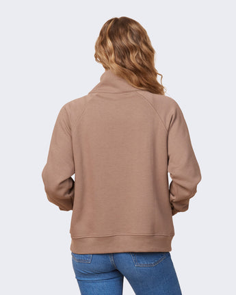 Pretreated Enza 31579 Ladies Relaxed Full Zip Fleece - Brown Sugar - Back