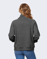 Pretreated Enza 31579 Ladies Relaxed Full Zip Fleece - Dark Heather - Back