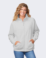 Pretreated Enza 31579 Ladies Relaxed Full Zip Fleece - Jet Stream