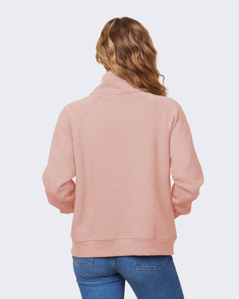 Pretreated Enza 31579 Ladies Relaxed Full Zip Fleece - Silver Pink - Back