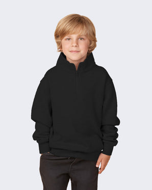 Pretreated Enza 31679 Youth Quarter Zip - Black