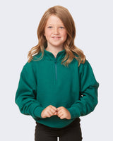 Pretreated Enza 31679 Youth Quarter Zip - Alpine Green