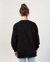 Pretreated Enza 32579 Ladies Midweight PFC Pullover Crew - Black - Back