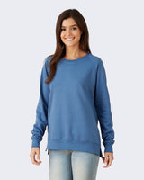 Pretreated Enza 32579 Ladies Midweight PFC Pullover Crew - Stellar Blue