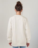 Pretreated Enza 32579 Ladies Midweight PFC Pullover Crew - White - Back