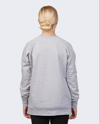 Pretreated Enza 32579 Ladies Midweight PFC Pullover Crew - Athletic Heather - Back