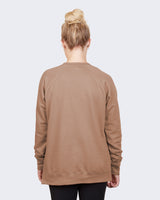 Pretreated Enza 32579 Ladies Midweight PFC Pullover Crew - Brown Sugar - Back