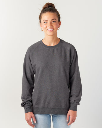 Pretreated Enza 32579 Ladies Midweight PFC Pullover Crew - Dark Heather