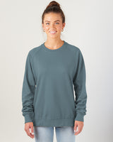 Pretreated Enza 32579 Ladies Midweight PFC Pullover Crew - Storm