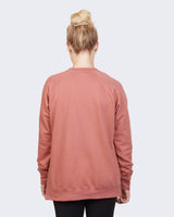 Pretreated Enza 32579 Ladies Midweight PFC Pullover Crew - Dusty Rose - Back