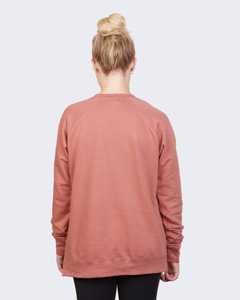 Pretreated Enza 32579 Ladies Midweight PFC Pullover Crew - Dusty Rose - Back