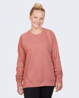Pretreated Enza 32579 Ladies Midweight PFC Pullover Crew - Dusty Rose