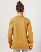 Pretreated Enza 32579 Ladies Midweight PFC Pullover Crew - Heather Mustard - Back