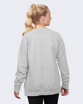 Pretreated Enza 32579 Ladies Midweight PFC Pullover Crew - Jet Stream - Back