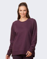 Pretreated Enza 32579 Ladies Midweight PFC Pullover Crew - Midnight Plum
