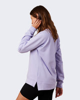 Pretreated Enza 32579 Ladies Midweight PFC Pullover Crew - Orchid - Back