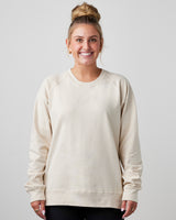 Pretreated Enza 32579 Ladies Midweight PFC Pullover Crew - Oyster Shell