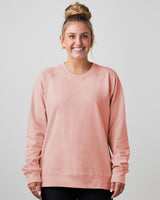 Pretreated Enza 32579 Ladies Midweight PFC Pullover Crew - Silver Pink