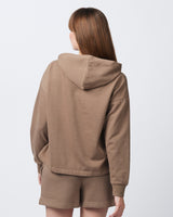 Pretreated Enza 40579 Ladies Boxy Beach Fleece Hoodie - Brown Sugar - Back