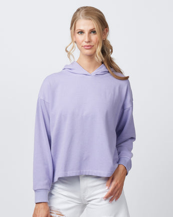 Pretreated Enza 40579 Ladies Boxy Beach Fleece Hoodie - Orchid