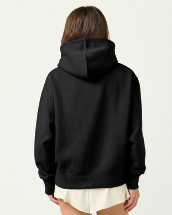 Pretreated Enza 42779 Ladies Midi Length Pullover Hoodie - Black - Back