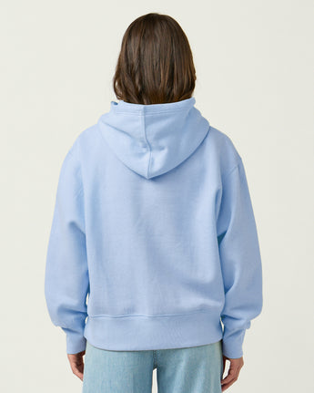 Pretreated Enza 42779 Ladies Midi Length Pullover Hoodie - Peri Mist Blue - Back