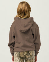 Pretreated Enza 90179 Youth Classic Fleece Hoodie - Brown Sugar - Back