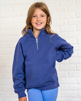 Pretreated Enza 91179 Youth Boxy Half Zip Fleece - Future Dusk