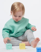 Pretreated Enza 96079 Toddler Fleece Crew - Faded Seaglass
