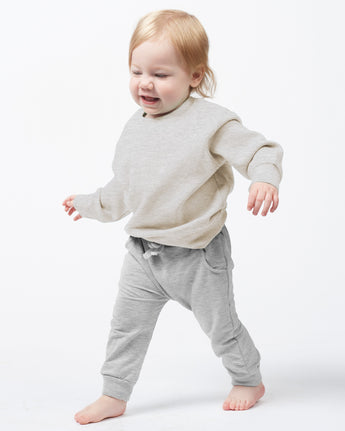 Pretreated Enza 96079 Toddler Fleece Crew - Oatmeal Heather