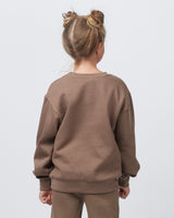 Pretreated Enza 96279 Youth Fleece Crew - Brown Sugar - Back