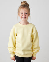 Pretreated Enza 96279 Youth Fleece Crew - Butter