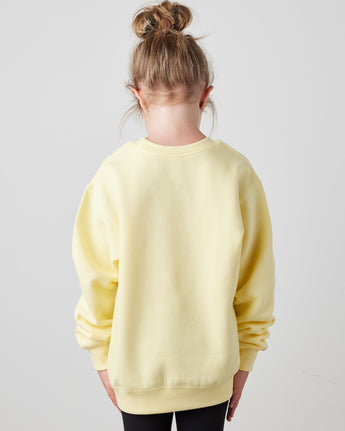 Pretreated Enza 96279 Youth Fleece Crew - Butter - Back