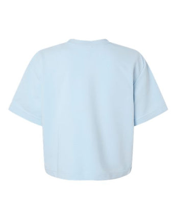 Pretreated American Apparel FTCB0 Women's French Terry Mid-Length Boxy Top - Powder Blue - Back