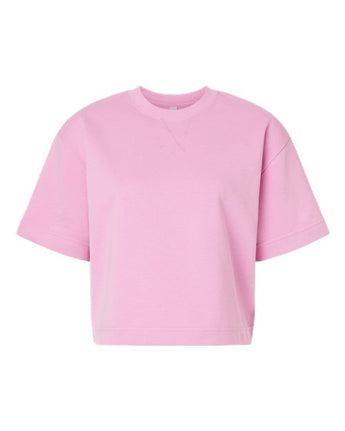 Pretreated American Apparel FTCB0 Women's French Terry Mid-Length Boxy Top - Powder Pink