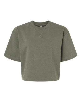 Pretreated American Apparel FTCB0 Women's French Terry Mid-Length Boxy Top - Lieutenant