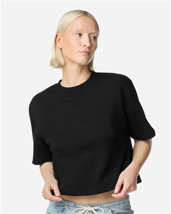 Pretreated American Apparel FTCB0 Women's French Terry Mid-Length Boxy Top - Lifestyle
